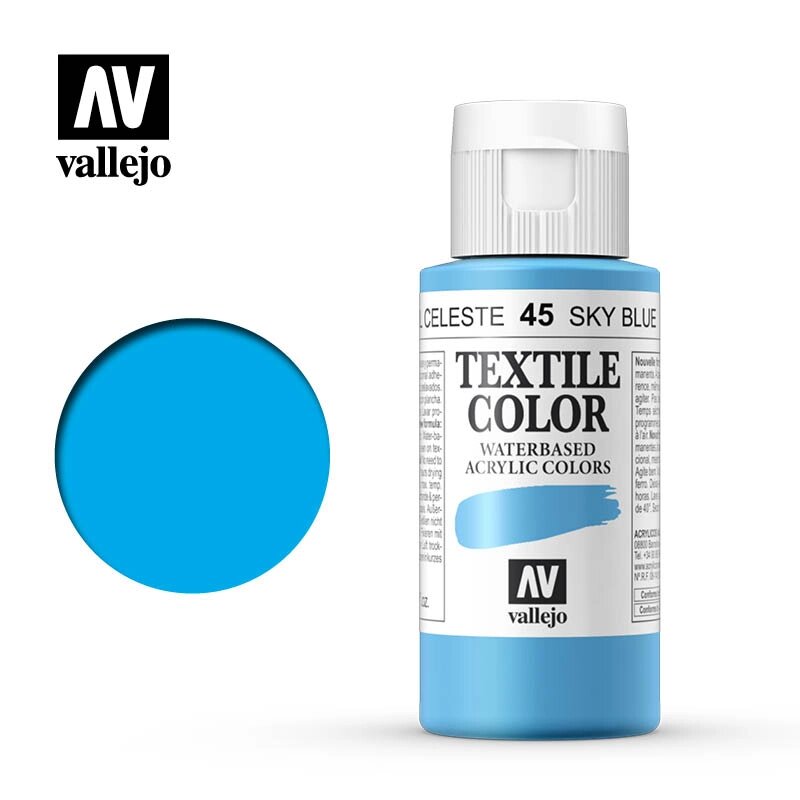 Блакитне небо. Фарба 35 мл. за текстилем VALLEJO Textile Color 42045 від компанії Хоббінет - збірні моделі - фото 1