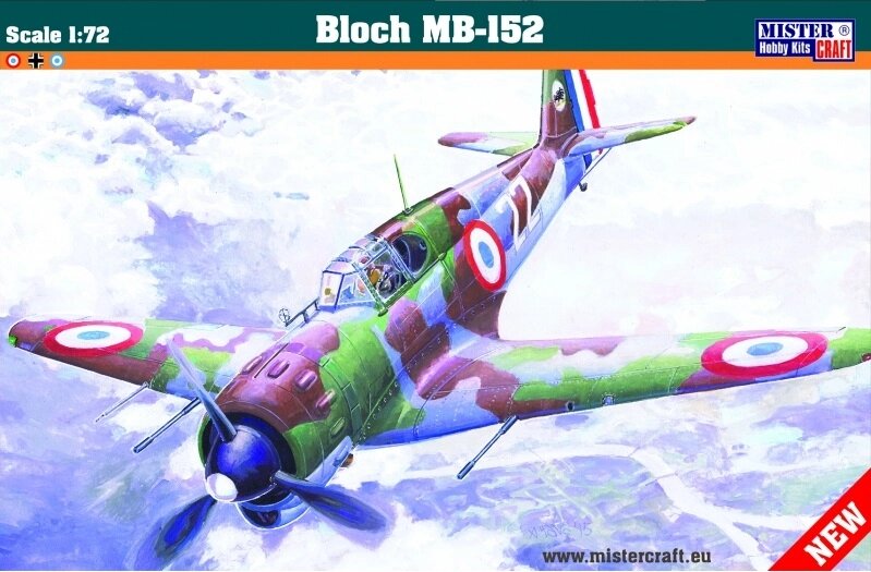 Bloch MB-152. Збірна модель літака в масштабі 1/72. MISTER CRAFT D-219 від компанії Хоббінет - збірні моделі - фото 1