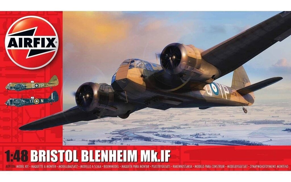 Bristol Blenheim Mk. IF. Збірна модель військового літака. 1/48 AIRFIX A09186 від компанії Хоббінет - збірні моделі - фото 1