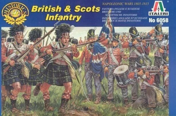 Британська і шотландська піхота, наполеонівські війни 1805-1815 років, 50 фігур. 1/72 ITALERI 6058 від компанії Хоббінет - збірні моделі - фото 1