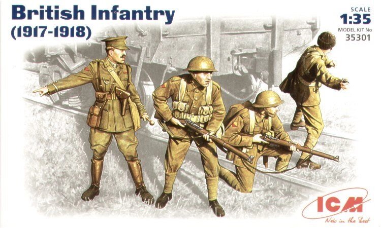 Британська піхота (1917-1918). Набір фігур для склеювання в масштабі 1/35. ICM 35301 від компанії Хоббінет - збірні моделі - фото 1