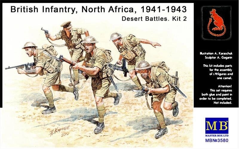 Британська піхота, Північна Африка, 1941-1943, набір 2. 1/35 MASTER BOX 3580 від компанії Хоббінет - збірні моделі - фото 1