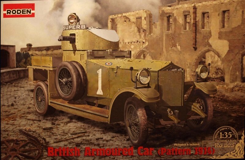 Британський бронеавтомобіль Pattern, 1914 р Збірна модель в масштабі 1/35. RODEN 803 від компанії Хоббінет - збірні моделі - фото 1