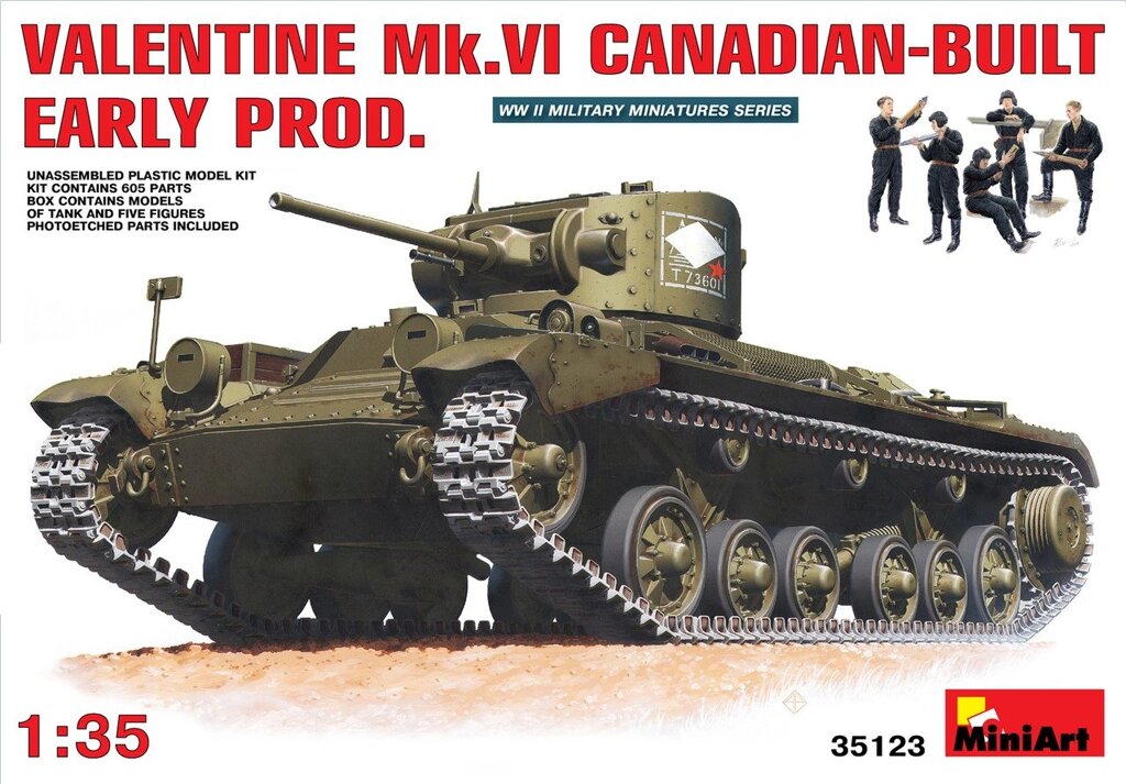 Британський піхотний танк Valentine Mk. VI Canadian. 1/35 MINIART 35123 від компанії Хоббінет - збірні моделі - фото 1