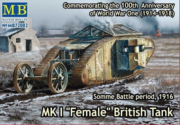 Британський танк MK I "Female". Збірна модель танка в масштабі 1/72. MASTER BOX 72002 від компанії Хоббінет - збірні моделі - фото 1