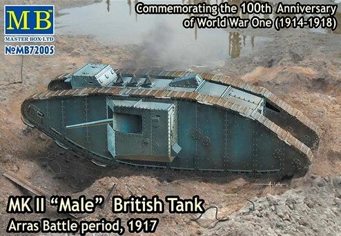Британський танк MK II "Male" British Tank, Arras Battle period, 1917. 1/72 MASTER BOX 72005 від компанії Хоббінет - збірні моделі - фото 1