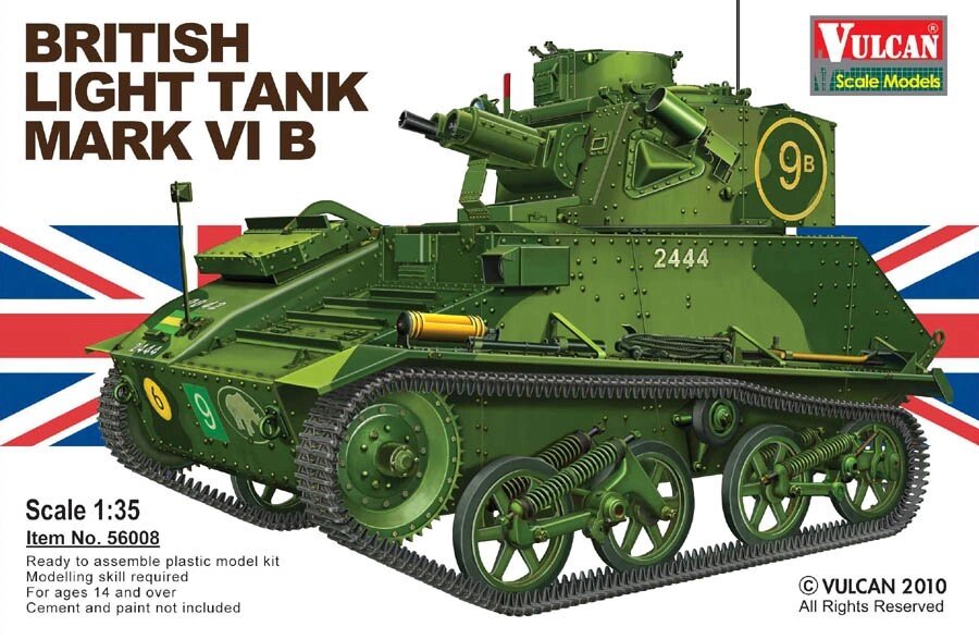 British Ligh Tank MK VI B. 1/35 VULCAN 56008 від компанії Хоббінет - збірні моделі - фото 1