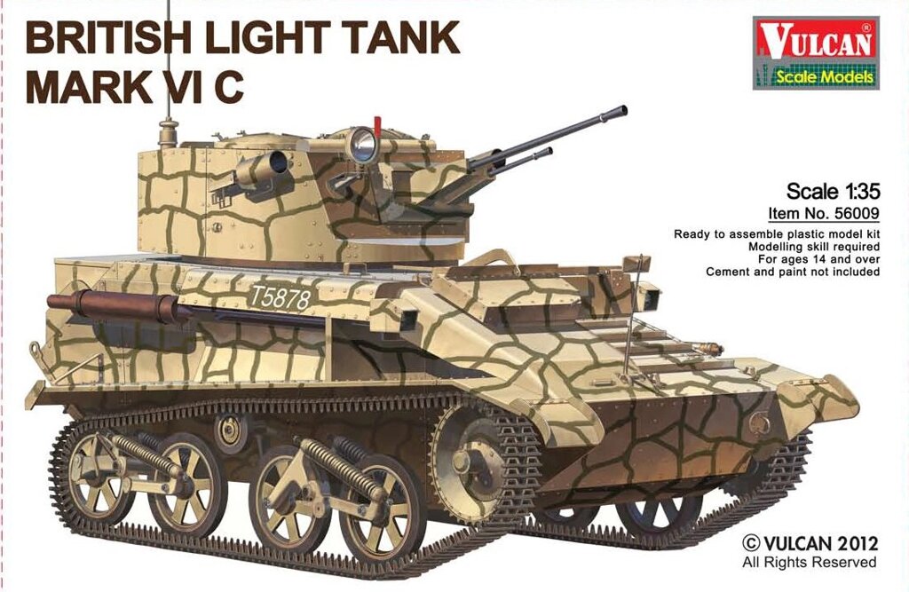 British Ligh Tank MK VI C. 1/35  VULCAN 56009 від компанії Хоббінет - збірні моделі - фото 1