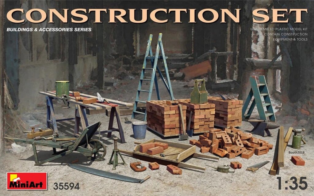 Будівельні матеріали, інструменти та приладдя. 1/35 MINIART 35594 від компанії Хоббінет - збірні моделі - фото 1