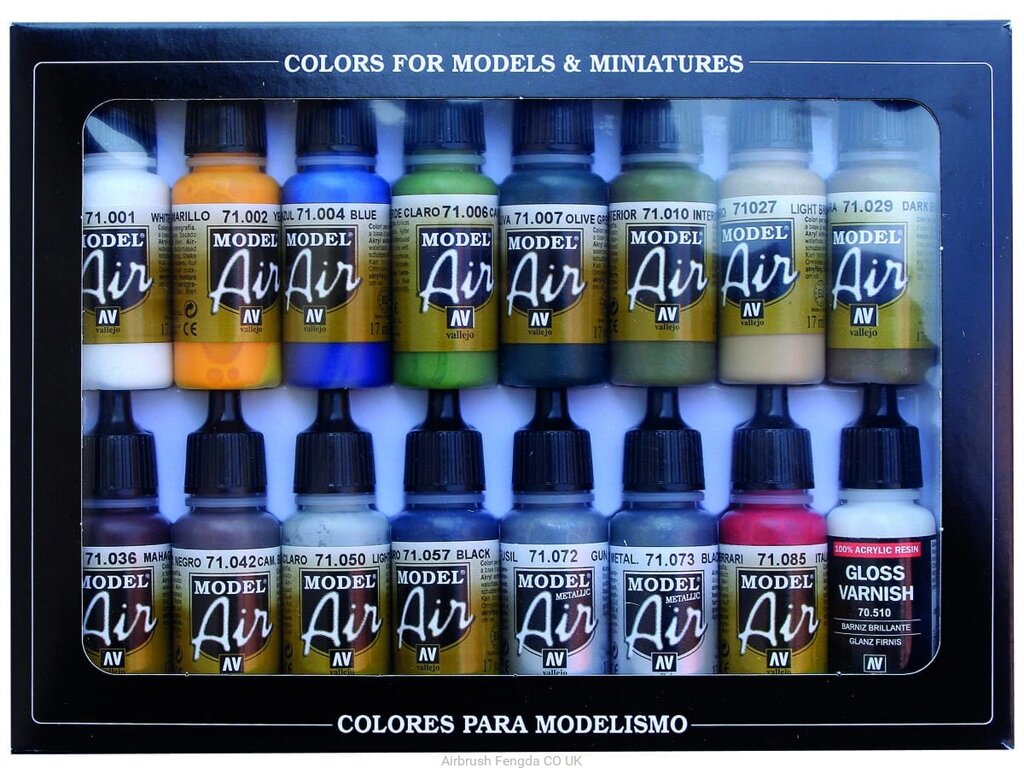 Bulding Set. Набір акрилових фарб 16 кольорів. VALLEJO Model Air 71192 від компанії Хоббінет - збірні моделі - фото 1