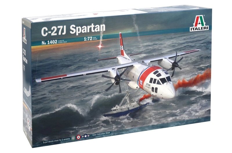 C-27J SPARTAN. Збірна модель транспортного літака в масштабі 1/72. ITALERI 1402 від компанії Хоббінет - збірні моделі - фото 1