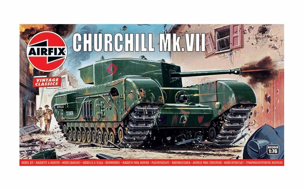 Churchill Mk. VII. Збірна модель танка в масштабі 1/76. AIRFIX 01304 від компанії Хоббінет - збірні моделі - фото 1