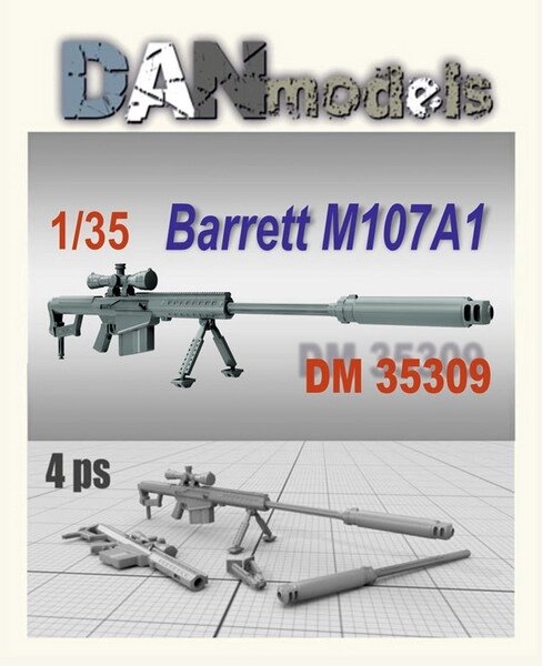 Cнайперська гвинтівка Barrett M107A1. Модель у масштабі 1/35 (4 шт.). DANMODELS DM35309 від компанії Хоббінет - збірні моделі - фото 1