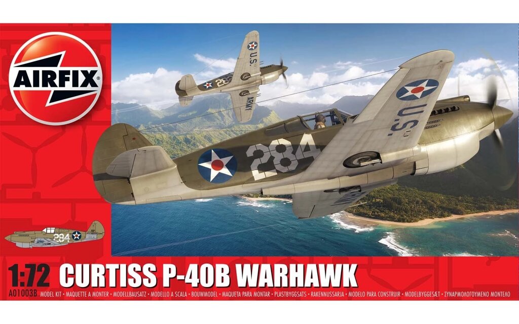 Curtiss P-40B Warhawk. Збірна модель літака в масштабі 1/72. AIRFIX 01003B від компанії Хоббінет - збірні моделі - фото 1