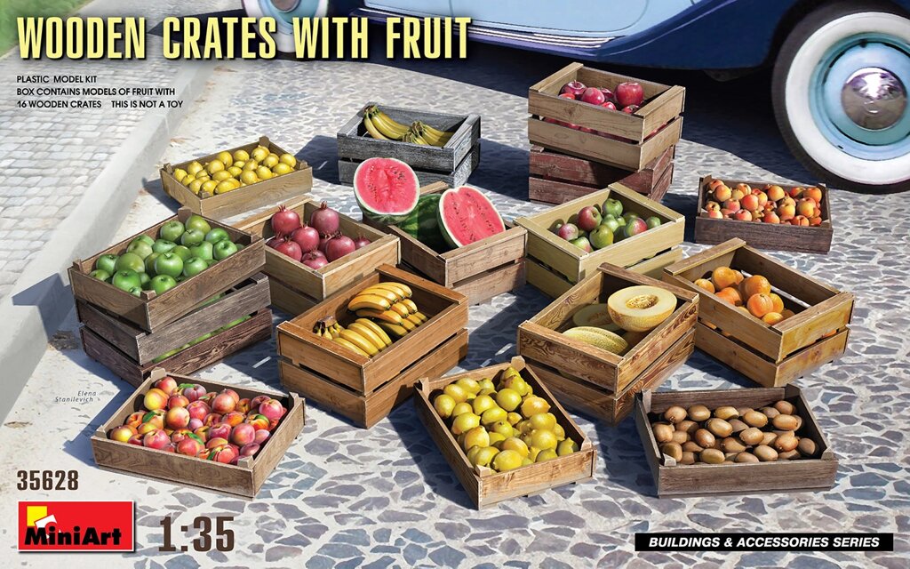 Дерев'яні ящики із фруктами в масштабі 1/35. MINIART 35628 від компанії Хоббінет - збірні моделі - фото 1