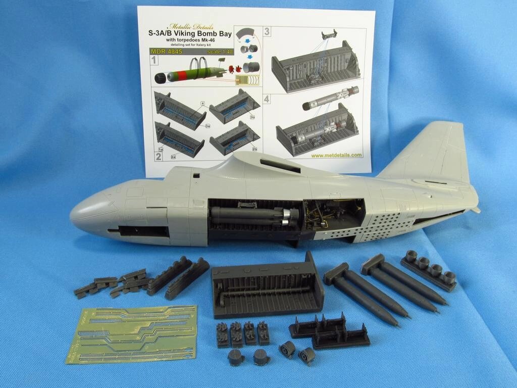 Деталировка для літака S-3A / B Вікінг. Бомбоотсек. 1/48 METALLIC DETAILS MDR4845 від компанії Хоббінет - збірні моделі - фото 1