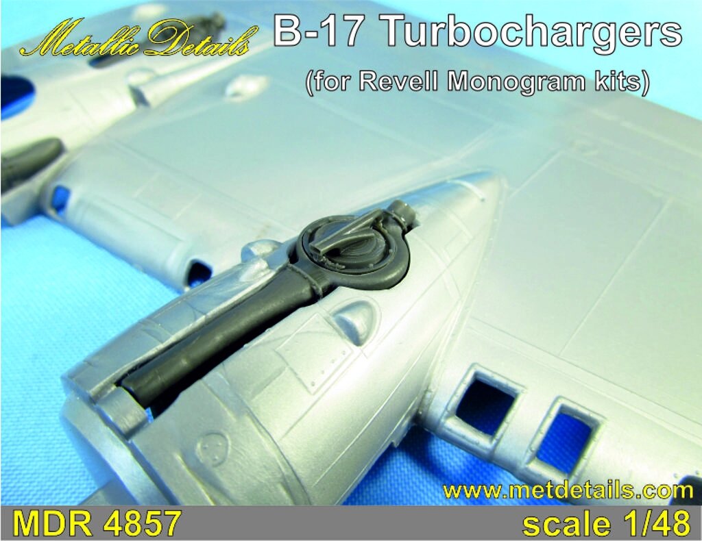 Деталировка для літака В-17. Турбокомпресори. 1/48 METALLIC DETAILS MDR4857 від компанії Хоббінет - збірні моделі - фото 1