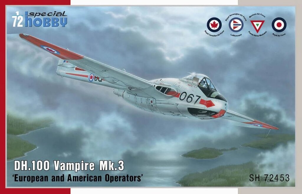 DH.100 Vampire Mk.3 ’European and American Operators’. SPECIAL HOBBY SH72453 від компанії Хоббінет - збірні моделі - фото 1