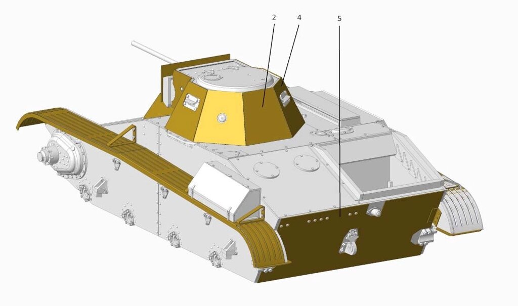 Додаткове бронювання для моделі збірної танка Т-60. ACE PE7268 від компанії Хоббінет - збірні моделі - фото 1