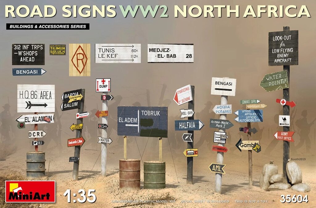 Дорожні знаки Другої світової війни. Північна Африка. 1/35 MINIART 35604 від компанії Хоббінет - збірні моделі - фото 1