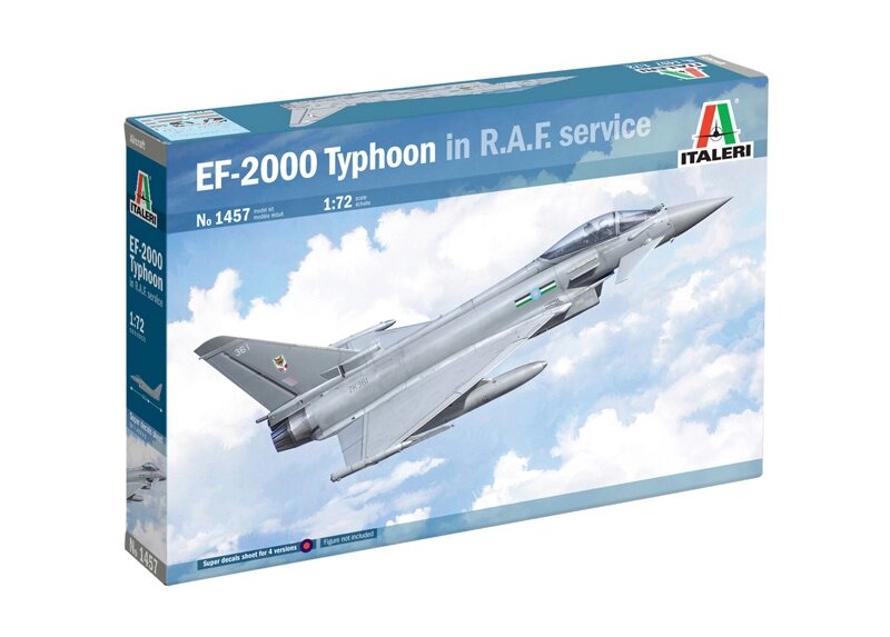 EF-2000 Typhoon In R. A. F. Service. Модель військового літака в масштабі 1/72. ITALERI 1457 від компанії Хоббінет - збірні моделі - фото 1
