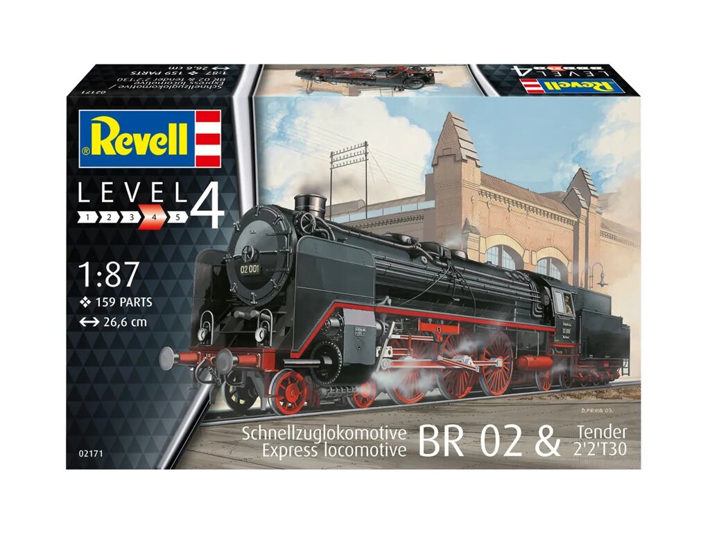 Експрес локомотив BR02 з тендером 2'2'T30. Модель у масштабі 1/87. REVELL 02171 від компанії Хоббінет - збірні моделі - фото 1