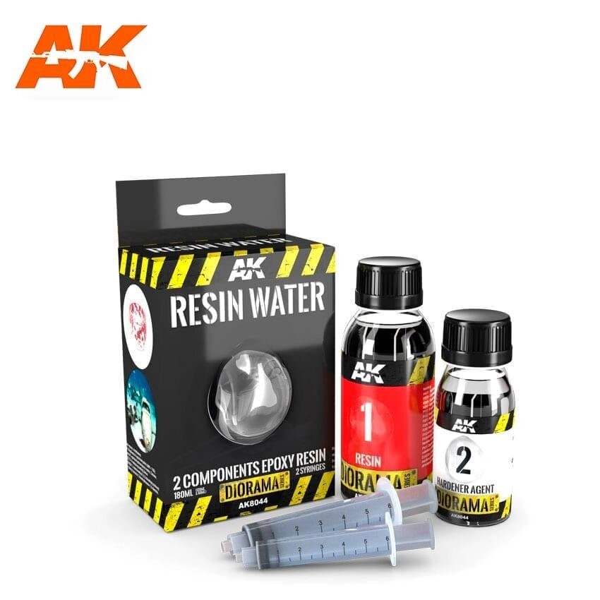 Епоксидна смола для імітації води. Resin Water 2 components Epoxy Resin 180 ml. AK-INTERACTIVE AK-8044 від компанії Хоббінет - збірні моделі - фото 1