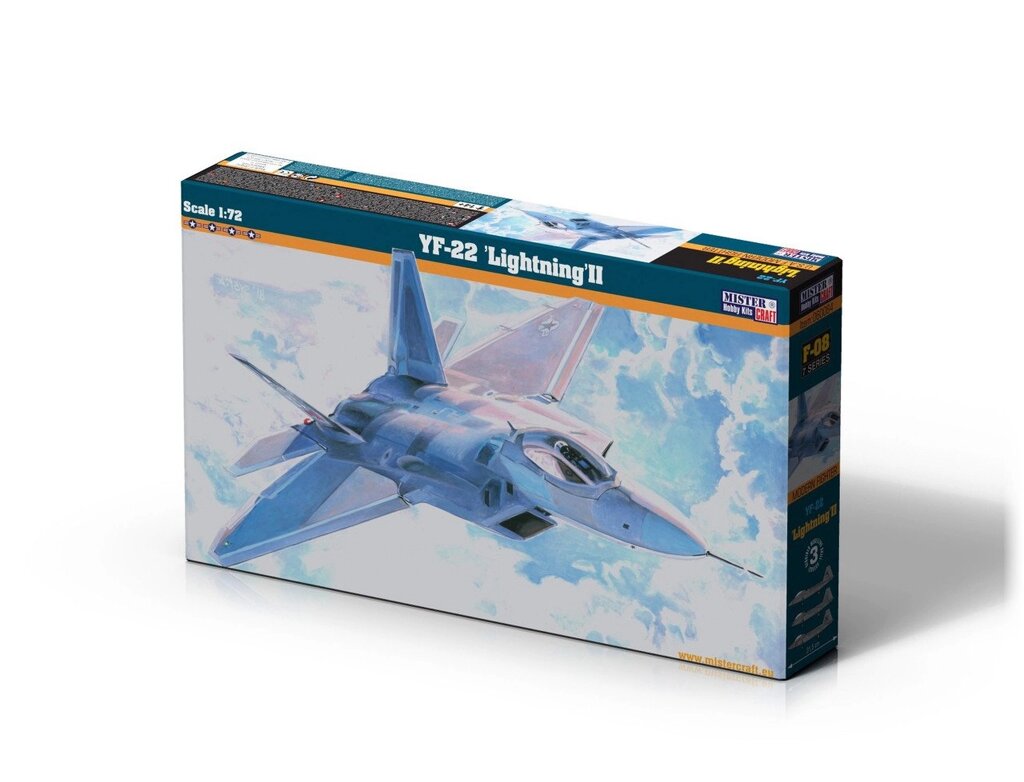 F-07 YF-22 LIGHTNING. Збірна модель військового літака. 1/72 MISTER CRAFT F-07 від компанії Хоббінет - збірні моделі - фото 1