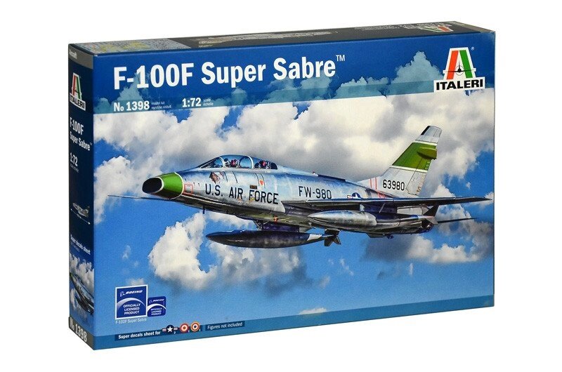 F-100F SUPER SABRE. Збірна модель. 1/72 ITALERI 1 398 від компанії Хоббінет - збірні моделі - фото 1