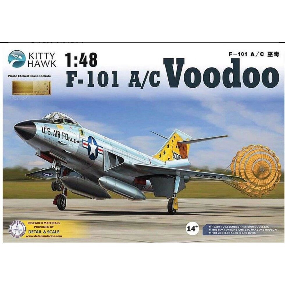 F-101 A / C "Voodoo". 1/48 KITTY HAWK KH80115 від компанії Хоббінет - збірні моделі - фото 1