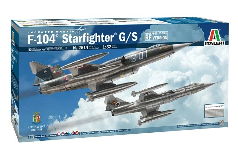 F-104 STARFIGHTER G / S. Збірна модель винищувача в масштабі 1/32. ITALERI 2514 від компанії Хоббінет - збірні моделі - фото 1