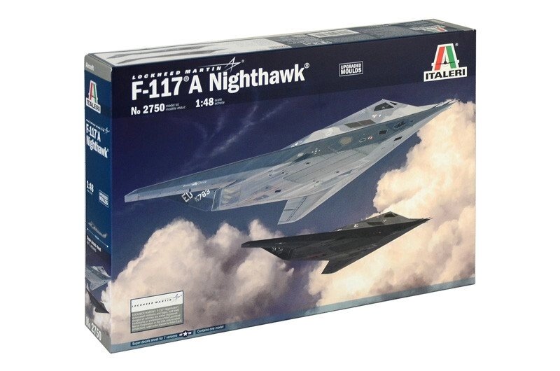 F-117 A NIGHTHAWK. Збірна модель літака в масштабі 1/48. ITALERI 2750 від компанії Хоббінет - збірні моделі - фото 1