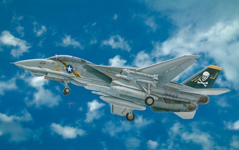 F-14 A TOMCAT. Збірна модель літака в масштабі 1/48. ITALERI 2667 від компанії Хоббінет - збірні моделі - фото 1
