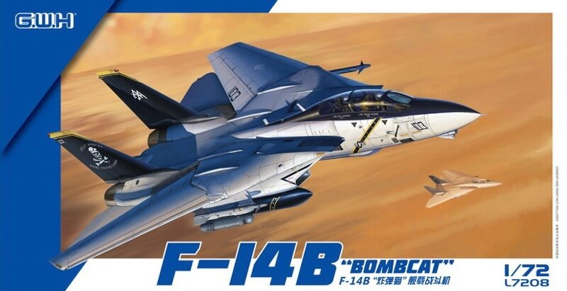 F-14B Grumman, Tomcat, Bombcat. Збірна модель літака в масштабі 1/72. GREAT WALL HOBBY L7208 від компанії Хоббінет - збірні моделі - фото 1