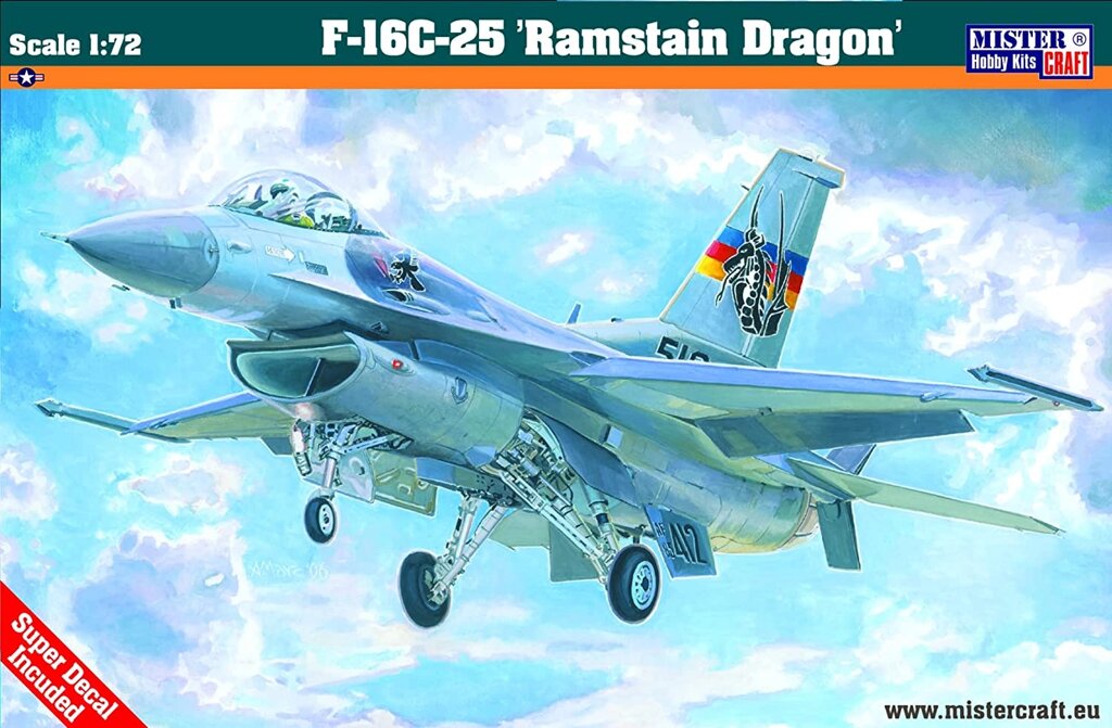 F-16C-30 "Ramstein Dragon". Збірна модель літака в масштабі 1/72. MISTER CRAFT D-67 від компанії Хоббінет - збірні моделі - фото 1