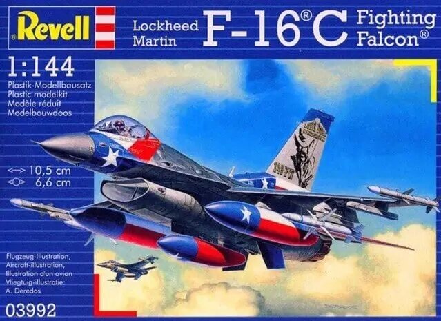 F-16C Fighting Falcon. Збірна модель винищувача у масштабі 1/144. REVELL 03992 від компанії Хоббінет - збірні моделі - фото 1