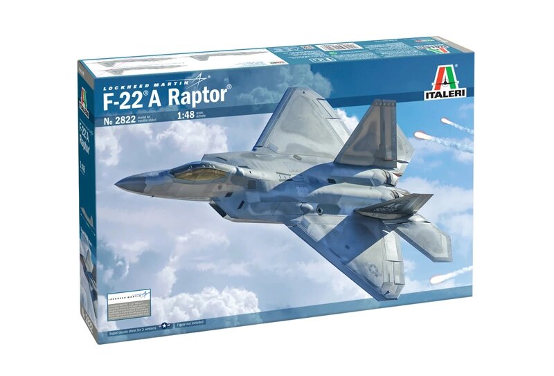 F-22 A Raptor. Збірна модель у масштабі 1/48. ITALERI 2822 від компанії Хоббінет - збірні моделі - фото 1