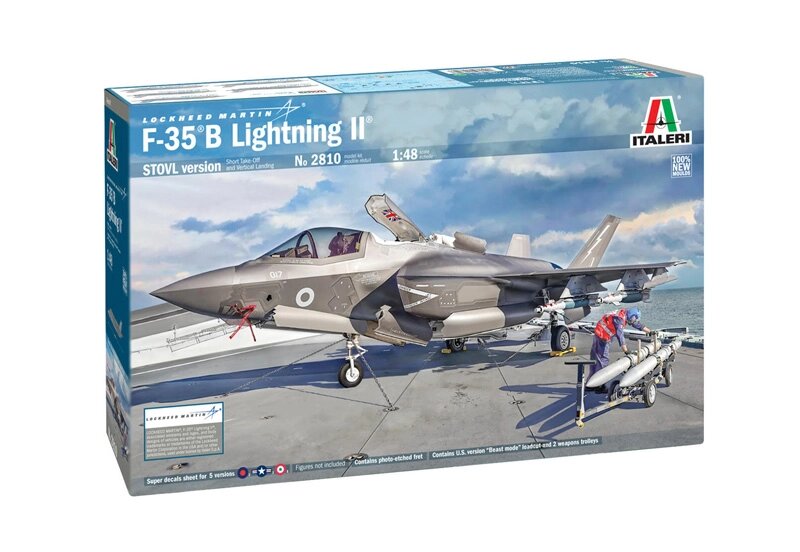 F-35 B Lightning II. Збірна модель літака у масштабі 1/48. ITALERI 2810 від компанії Хоббінет - збірні моделі - фото 1