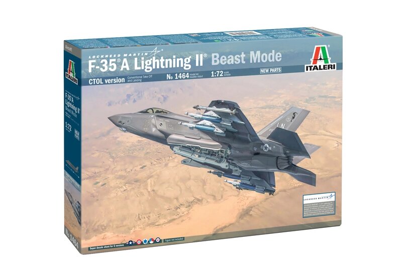 F-35A LIGHTNING II CTOL version (Beast Mode). ITALERI 1464 від компанії Хоббінет - збірні моделі - фото 1