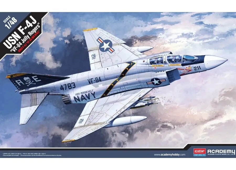 F-4J "VF-84 Jolly Rogers". Збірна модель літака в масштабі 1/48.. ACADEMY 12305 від компанії Хоббінет - збірні моделі - фото 1