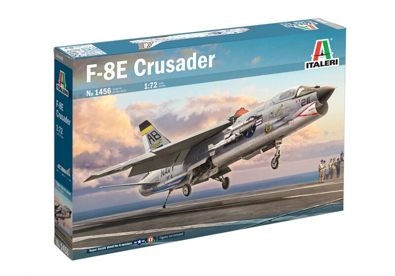 F-8E Crusader. Збірна модель військового літака в масштабі 1/72. ITALERI 1456 від компанії Хоббінет - збірні моделі - фото 1