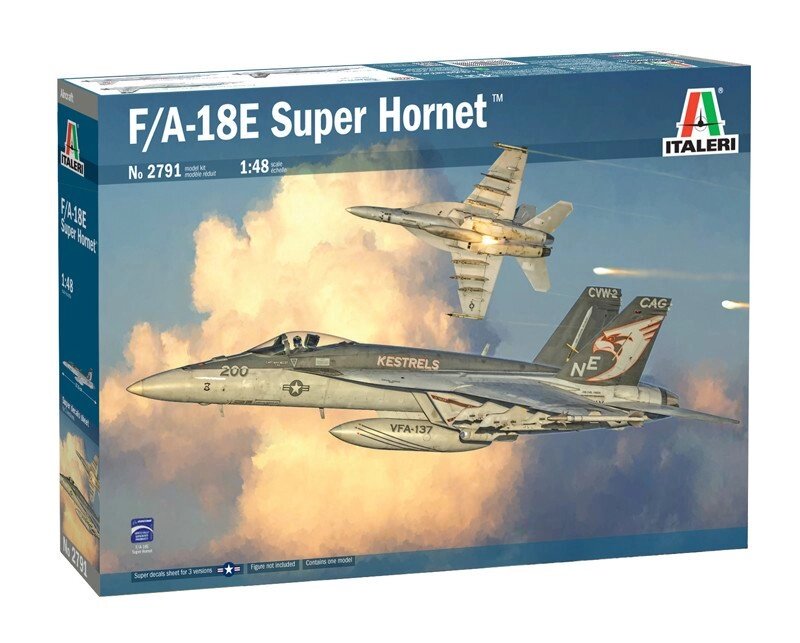 F/A-18 E SUPER HORNET. Збірна модель військового літака в масштабі 1/48. ITALERI 2791 від компанії Хоббінет - збірні моделі - фото 1