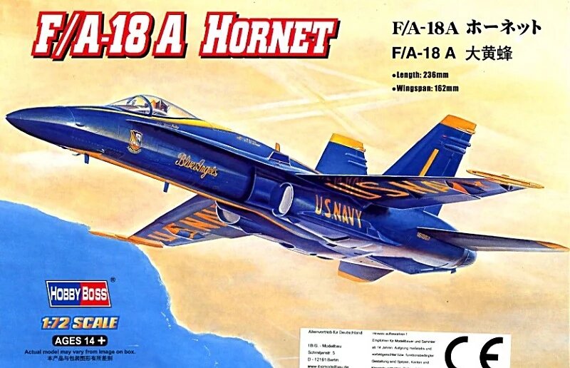 F/A-18A HORNET. Збірна модель літака у масштабі 1/72. HOBBY BOSS 80268 від компанії Хоббінет - збірні моделі - фото 1