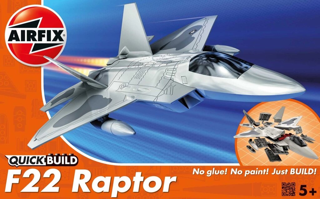 F22 Raptor (збірка без клею). 1/72 AIRFIX J6005 від компанії Хоббінет - збірні моделі - фото 1