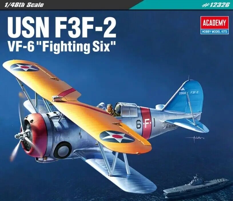 F3F2 VF-6 "Fighting Six". Збірна модель літака в масштабі 1/48. ACADEMY 12326 від компанії Хоббінет - збірні моделі - фото 1