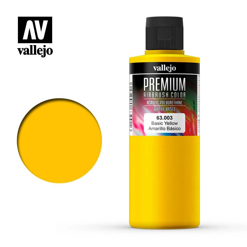Фарба базовий жовтий 200 мл. VALLEJO PREMIUM COLLOR 63003 від компанії Хоббінет - збірні моделі - фото 1