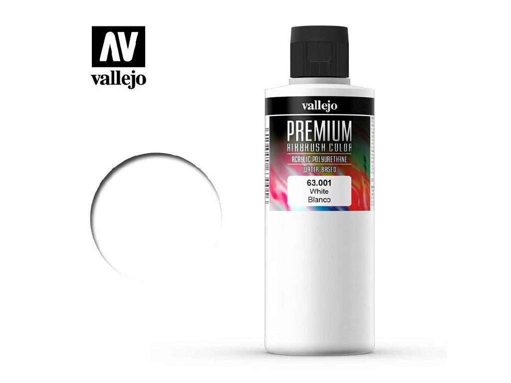 Фарба біла 200 мл. VALLEJO PREMIUM COLLOR 63001 від компанії Хоббінет - збірні моделі - фото 1