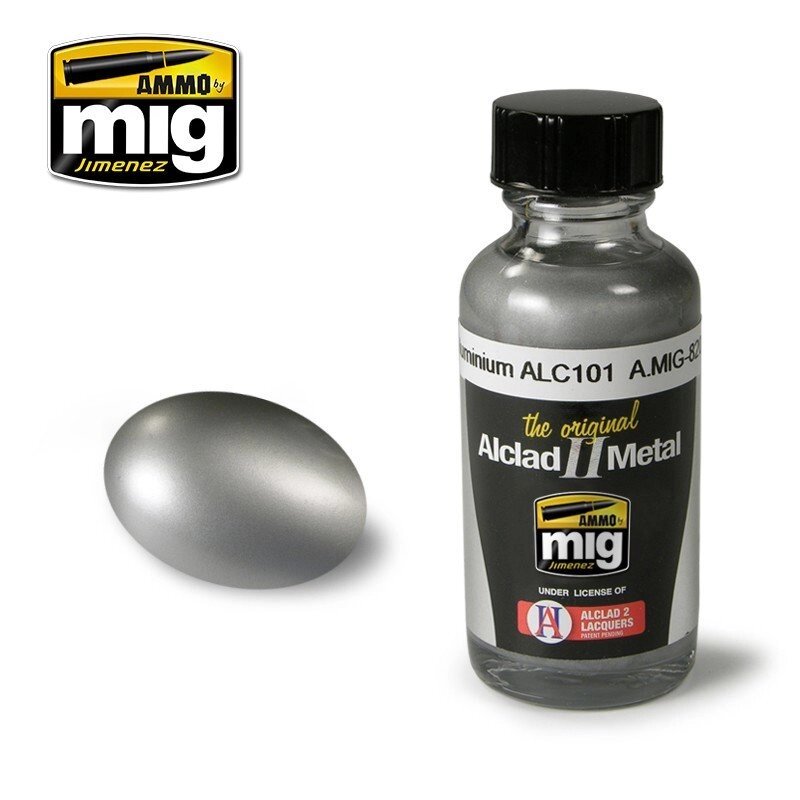 Фарба для моделей. Алюміній металік ALC101, 30 мл. AMMO MIG A.MIG-8201 від компанії Хоббінет - збірні моделі - фото 1
