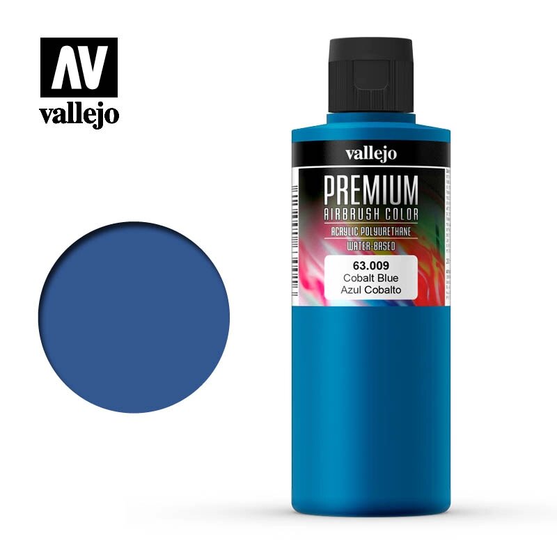 Фарба синій кобальт 200 мл. VALLEJO PREMIUM COLLOR 63009 від компанії Хоббінет - збірні моделі - фото 1