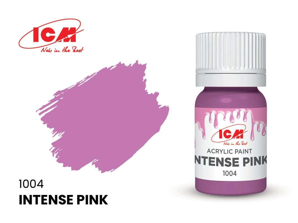 Фарба водорозчинна рожева, 12 мл. ICM 1004 від компанії Хоббінет - збірні моделі - фото 1